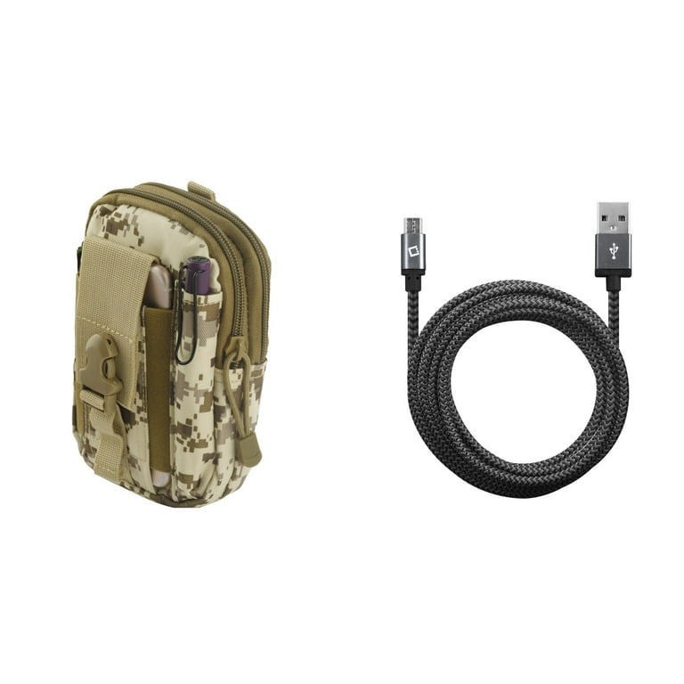 ZTE ZFive C LTE Z558VL Bundle: Dual Layer Rugged Kickstand Belt Holster Case 5 Feet / 1.5 Meters Heavy Duty Braided Micro USB Data Sync Charging Cable Camo Atom Cloth ZTE ZFive C LTE Z558VL Bundle: Dual Layer Rugged Kickstand Belt Holster Case 5 Feet / 1.5 Meters Heavy Duty Braided Micro USB Data Sync Charging Cable Camo Atom Cloth